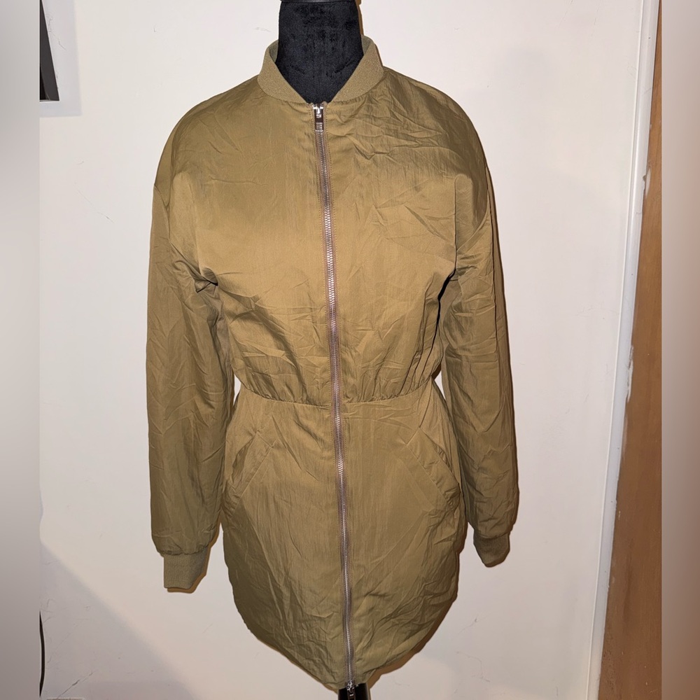 Zara Khaki/Tan Padded Bomber Jacket